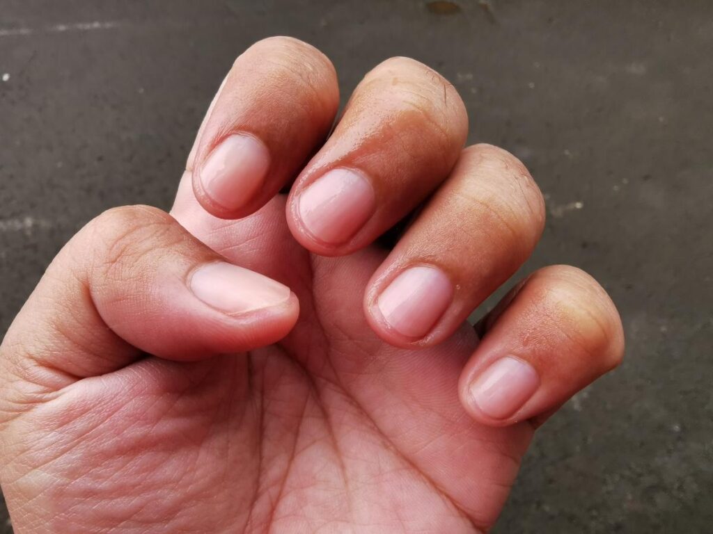 Main aux ongles courts et propres